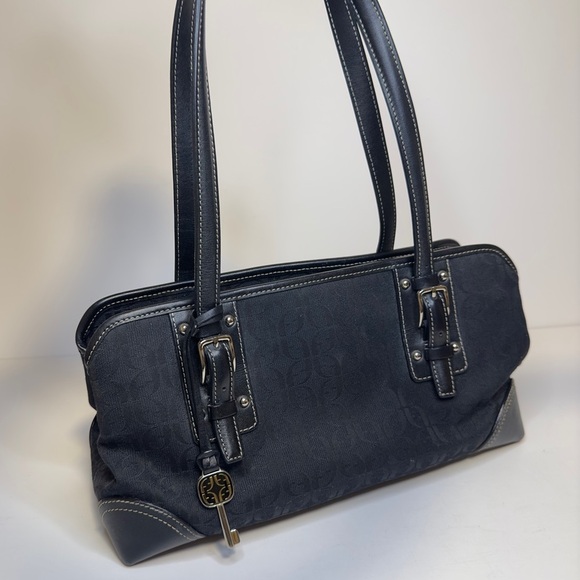 Fossil Vintage Signature Black Fabric Shoulder Bag - Picture 4 of 8